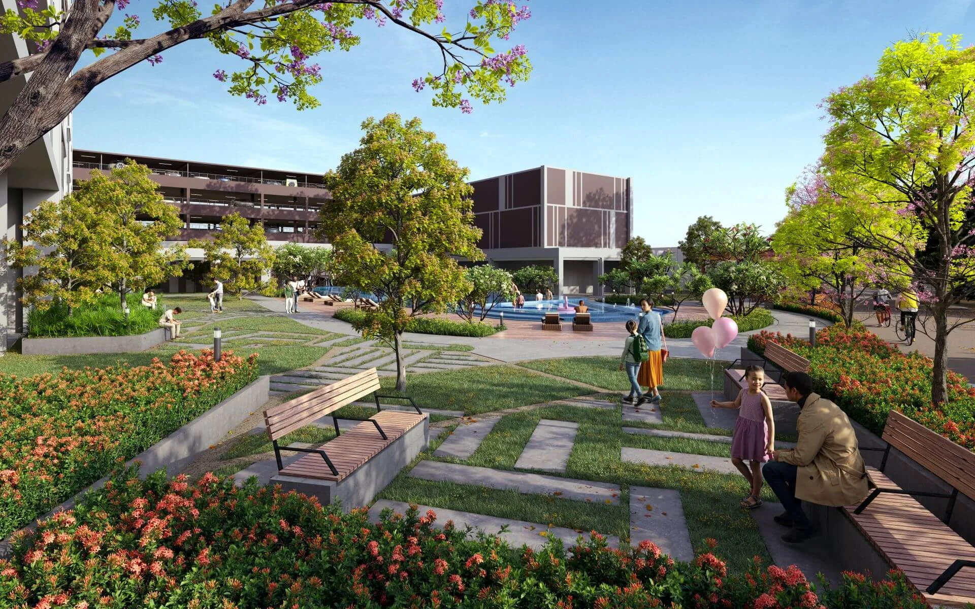 Landscaped pocket garden at Erat Residence